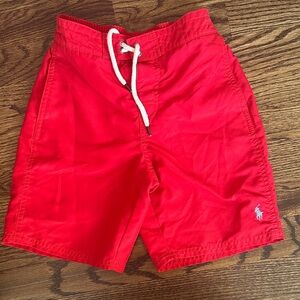 Ralph Lauren boys Red Swim trunks 7